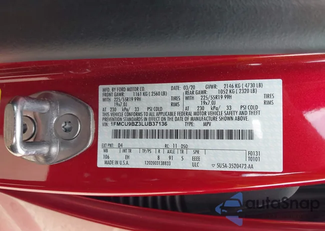 1FMCU9BZ3LUB37136: 43071406