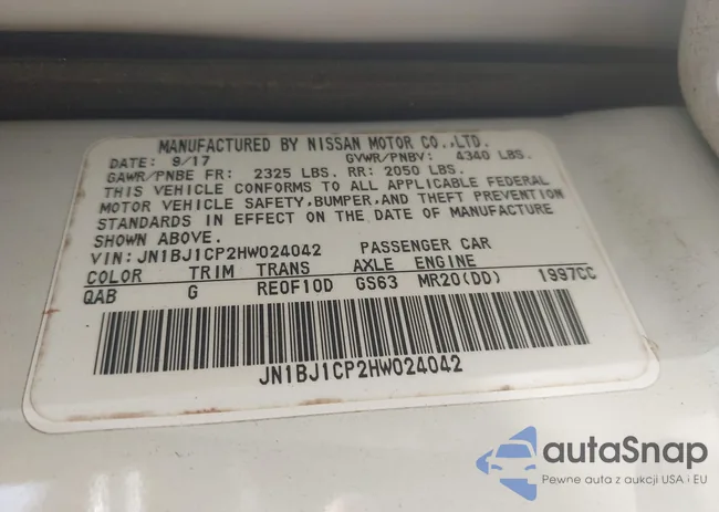 JN1BJ1CP2HW024042: 43071414