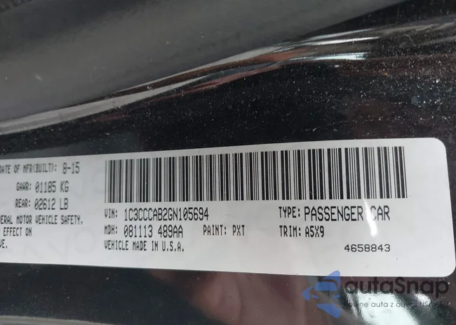 1C3CCCAB2GN105694: 43071460