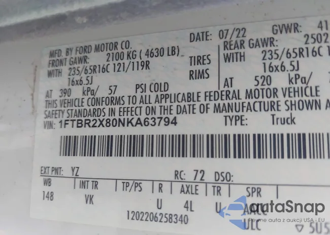 1FTBR2X80NKA63794: 43071611