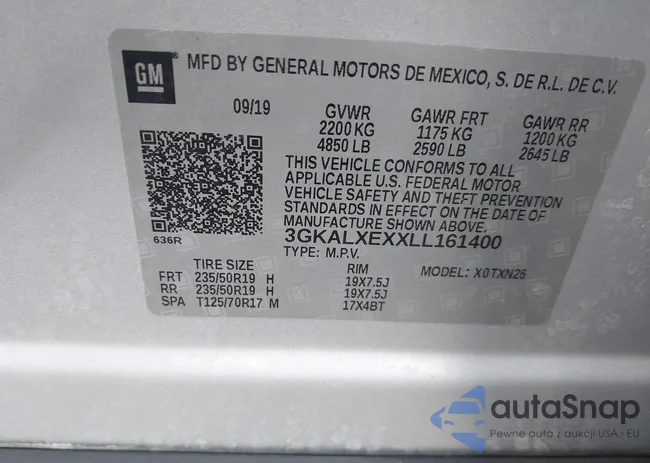 3GKALXEXXLL161400: 43071745