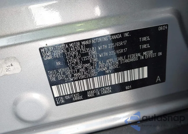 2T3W1RFV9RC293857: 43070814