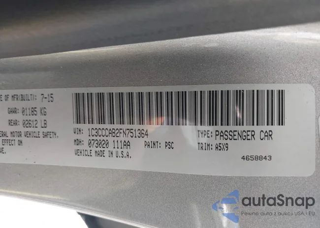 1C3CCCAB2FN751364: 43070905