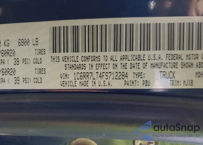 1C6RR7LT4FS712284: 43070909