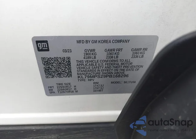 KL79MPS29PB168296: 43071089