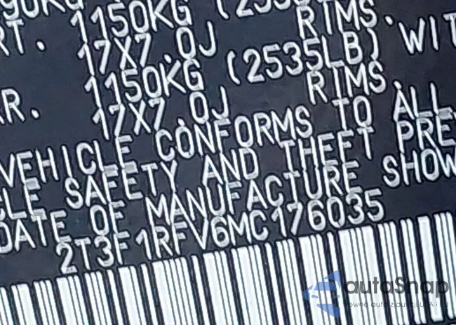 2T3F1RFV6MC176035: 43072237