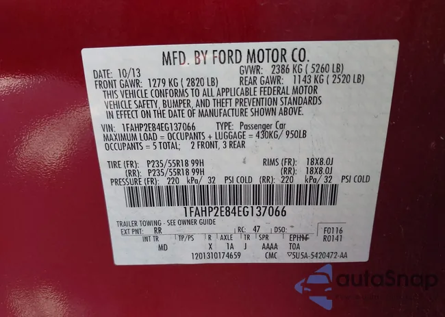 1FAHP2E84EG137066: 43072242