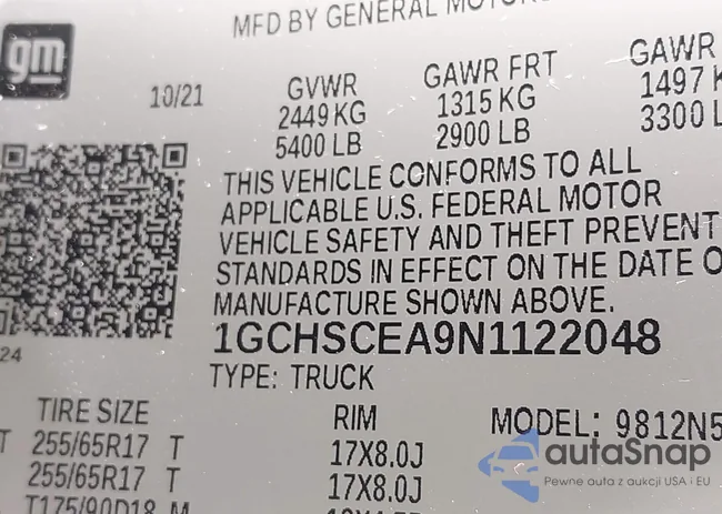 1GCHSCEA9N1122048: 43072380