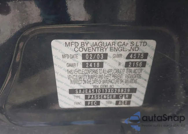 SAJEA51D13XD29839: 43072383