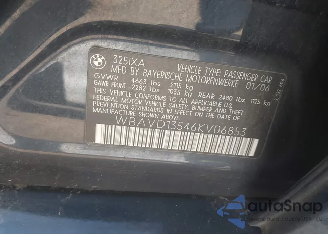 WBAVD13546KV06853: 43072385