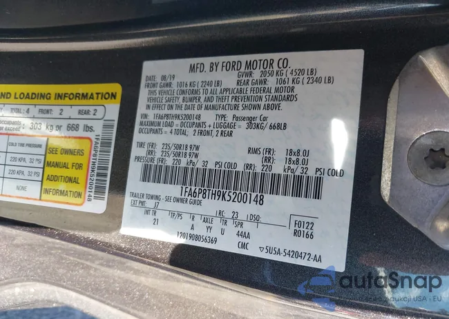 1FA6P8TH9K5200148: 43072467