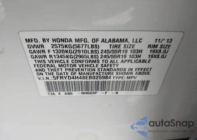 5FRYD4H48EB025984: 43072510