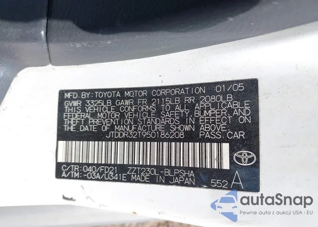 JTDDR32T950186208: 43072527