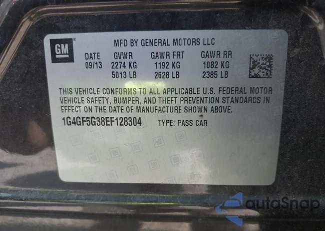 1G4GF5G38EF128304: 43072579