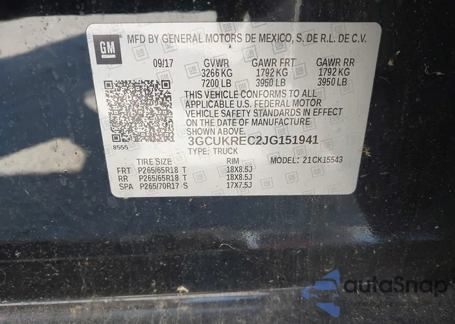 3GCUKREC2JG151941: 43072621