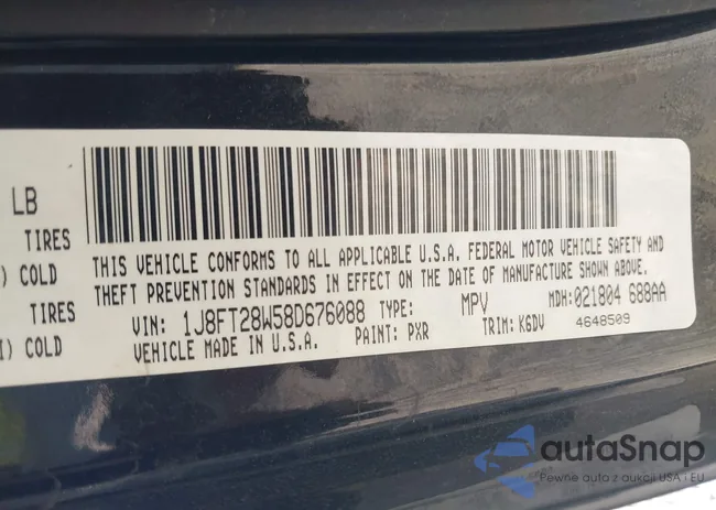 1J8FT28W58D676088: 43072729