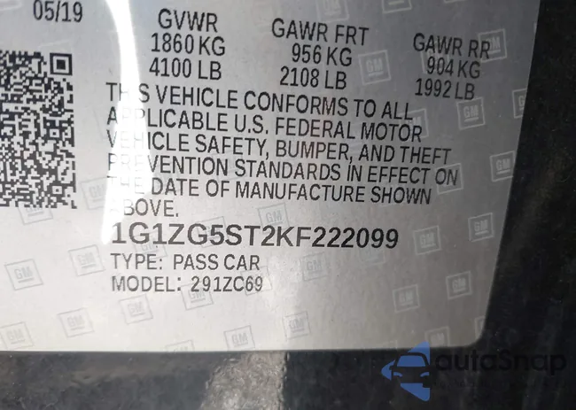 1G1ZG5ST2KF222099: 43072754