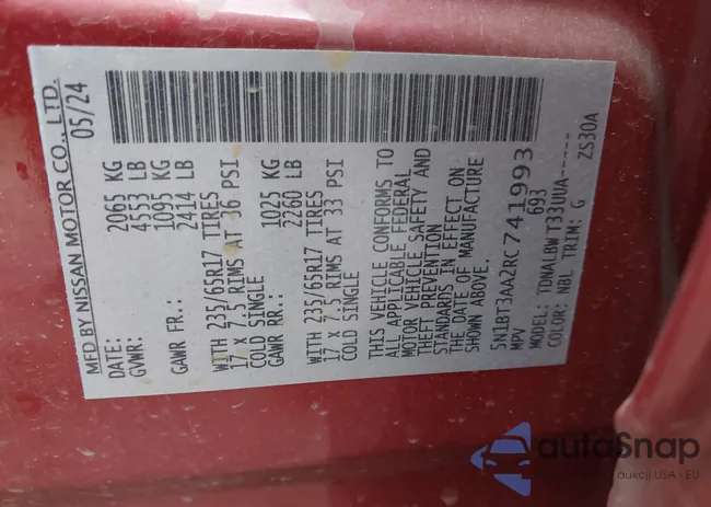 5N1BT3AA2RC741993: 43071817