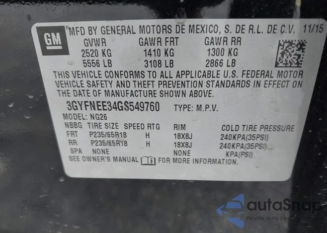 3GYFNEE34GS549760: 43071891