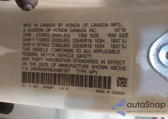 2HKRW2H56JH687507: 43071902