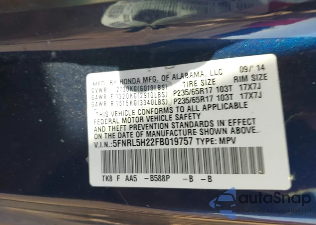 5FNRL5H22FB019757: 43071941