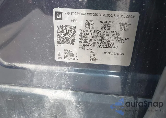 3GNAXJEV2JL389648: 43072053