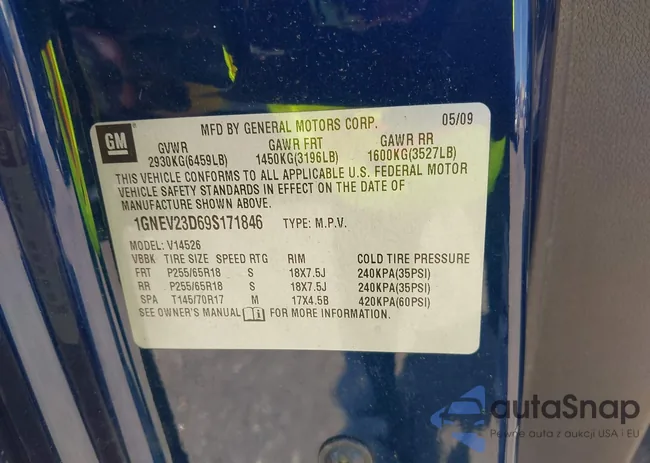 1GNEV23D69S171846: 43072147