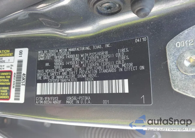 5TFDY5F18AX143035: 43072157