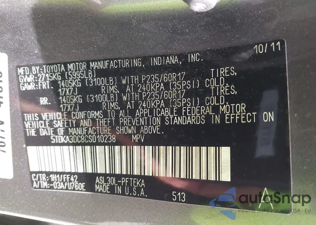 5TDKA3DC8CS010238: 43073349