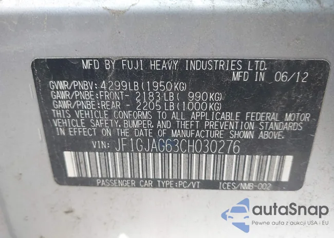 JF1GJAG63CH030276: 43073382