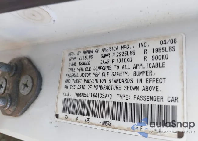 1HGCM56316A133970: 43073412