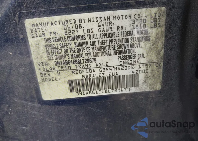 3N1AB61E68L729679: 43073463