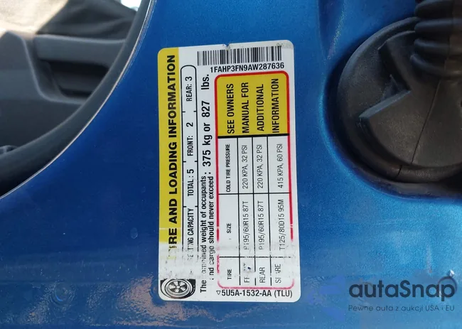 1FAHP3FN9AW287636: 43073583