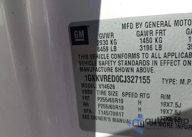 1GKKVRED0CJ327155: 43072896