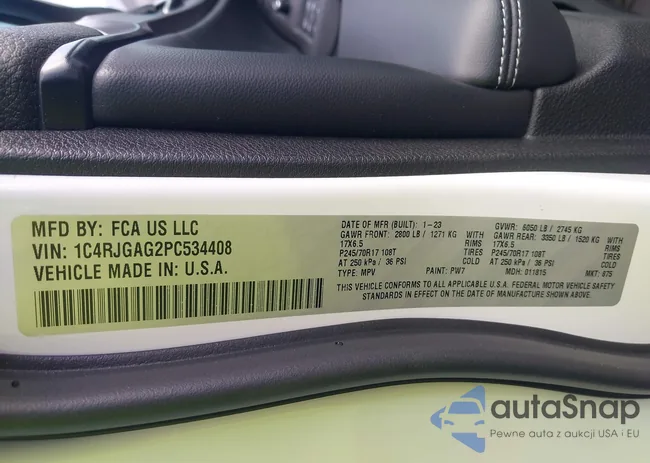 1C4RJGAG2PC534408: 43073006