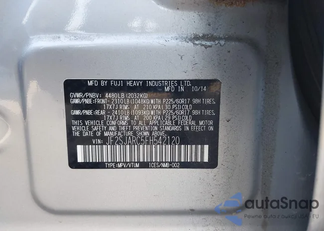 JF2SJARC5FH542120: 43073052