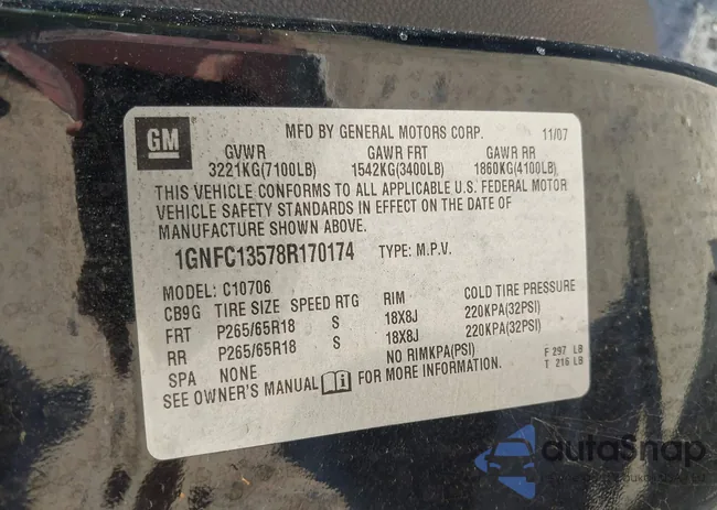 1GNFC13578R170174: 43074180