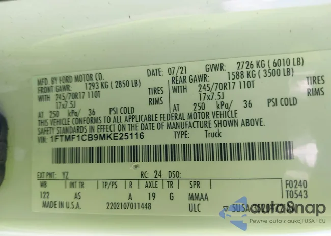 1FTMF1CB9MKE25116: 43074292