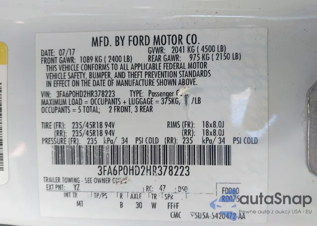 3FA6P0HD2HR378223: 43074325