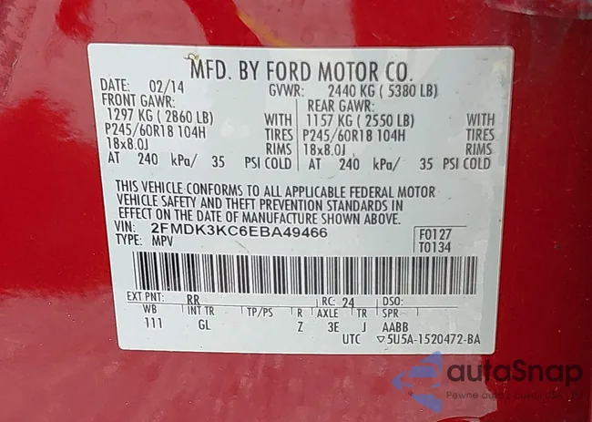 2FMDK3KC6EBA49466: 43074478