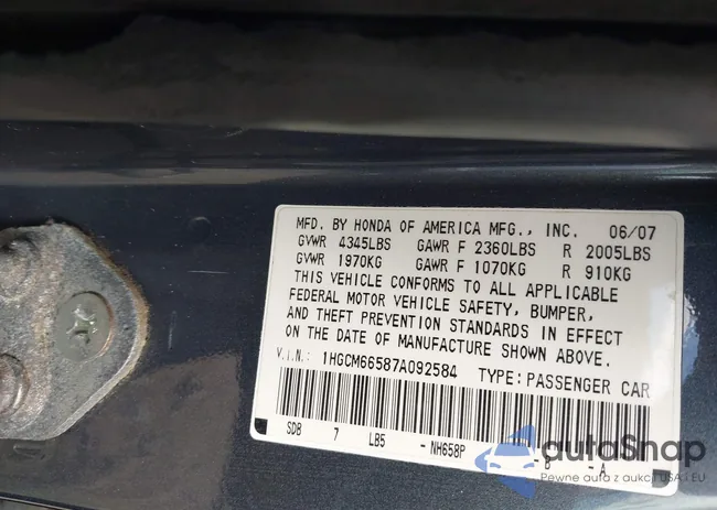 1HGCM66587A092584: 43074693