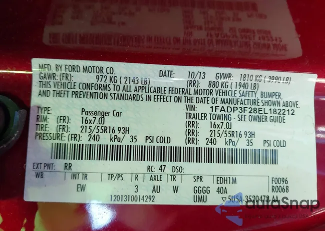 1FADP3F28EL182212: 43074029