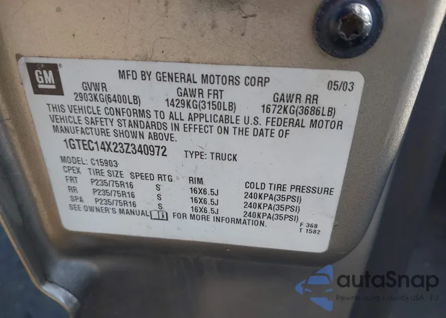 1GTEC14X23Z340972: 43075204