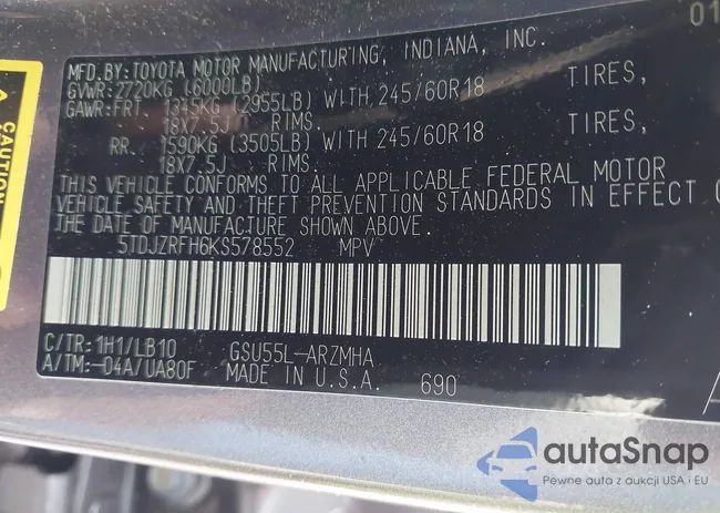 5TDJZRFH6KS578552: 43075235