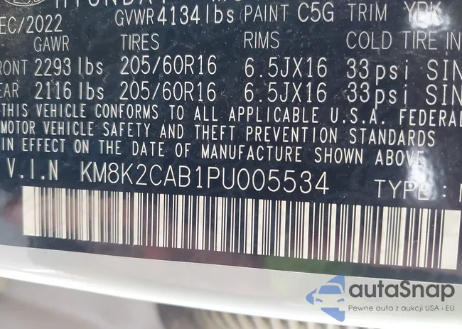 KM8K2CAB1PU005534: 43075400