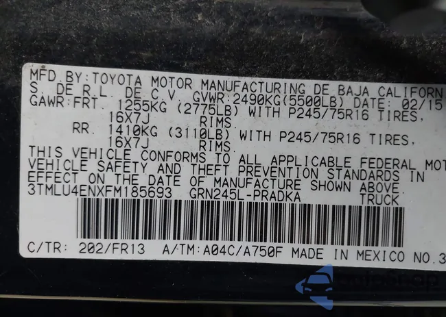 3TMLU4ENXFM185693: 43075737