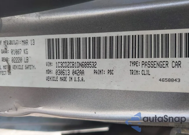 1C3CDZCB1DN689532: 43074767