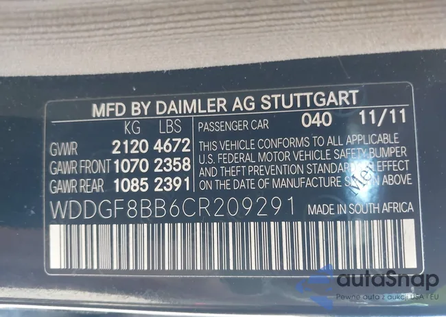 WDDGF8BB6CR209291: 43074768