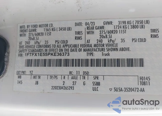 1FTFX1E55PKE36373: 43074866