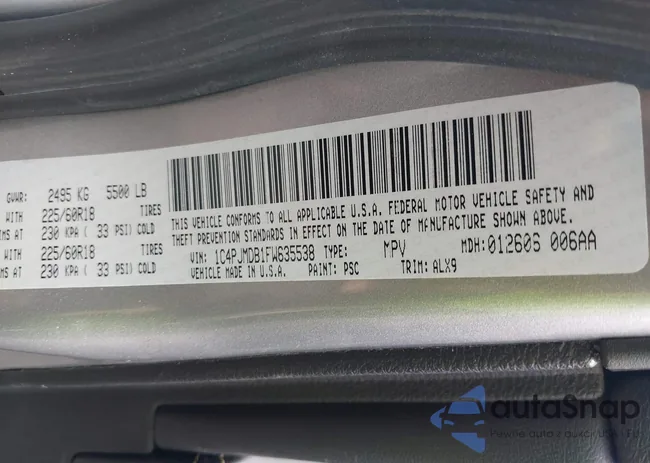 1C4PJMDB1FW635538: 43074878